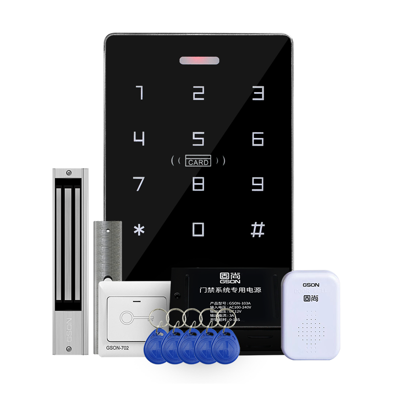 GS GSON All-in-One Access Control Machine Electromagnetic Lock Card Password Access Control Attendance Machine NFC Electromagnetic Lock Magnetic Door Access Device