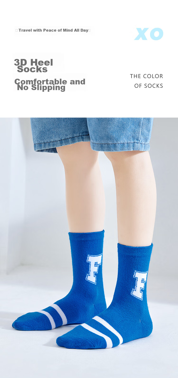 MiiOW Children's Socks for Boys [Trendy Letters + Soft Cotton] Mid-Calf Cotton Socks for Baby Boys, Versatile All-Season Socks 5