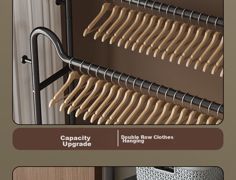 Nanye Floor-Standing Clothes Rack, Indoor Coat Hanger, Bedroom Clothes And Hat Stand, Dormitory Drying Rack, Simple Storage YJM-12BL 17