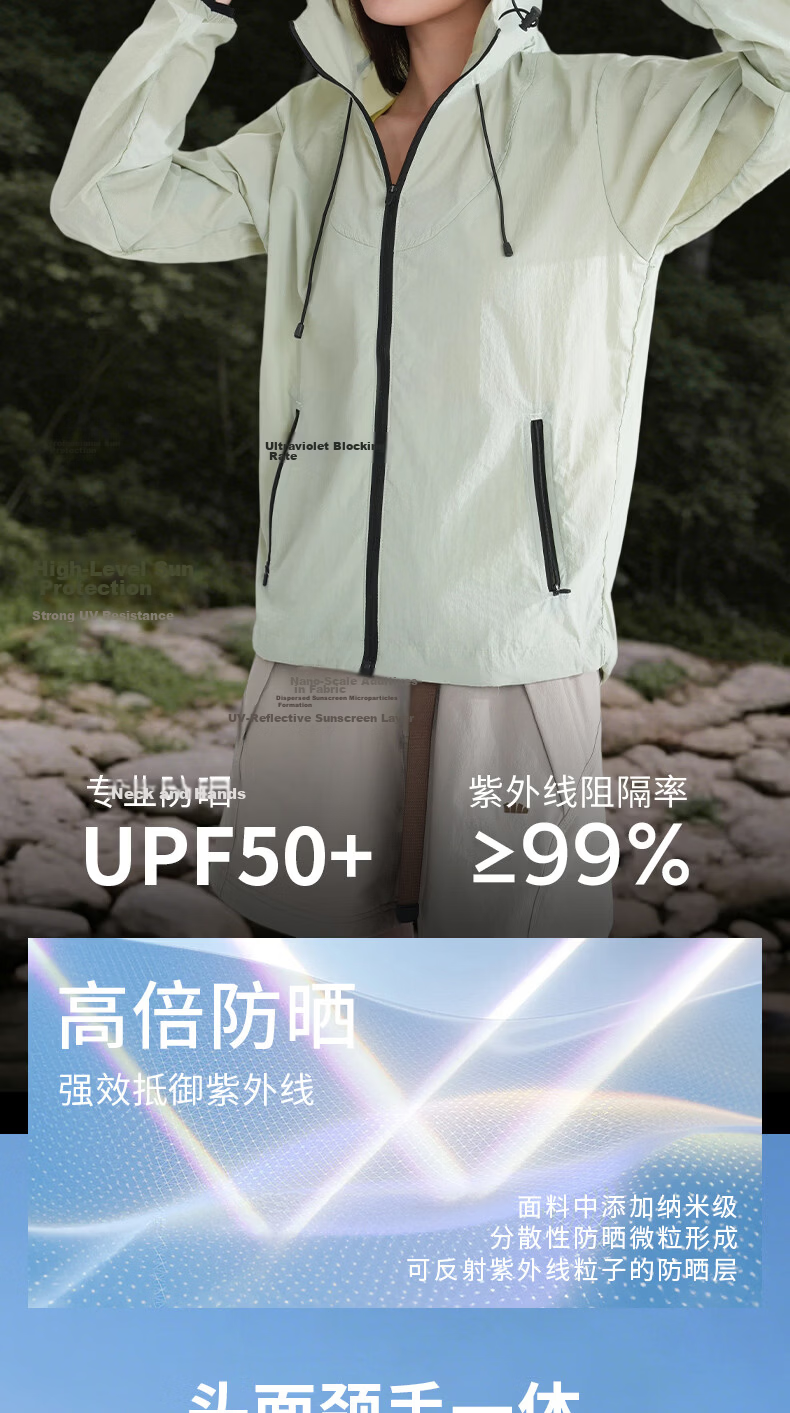 Langsha Women's Breathable Quick-Dry Outdoor Sun Protection Jacket Ice Silk Skin Jacket with Hood Glacier Gray S 3