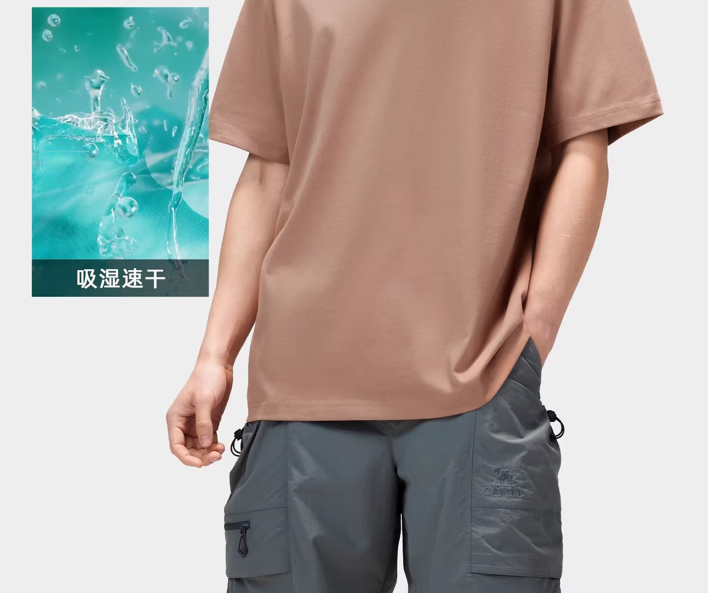 CAMEL Outdoor Quick-Dry T-Shirt Unisex Spring Summer 2026 Short Sleeve Breathable Sweat-Absorbing Cotton Hiking Mountaineering Sports Top 9032 4