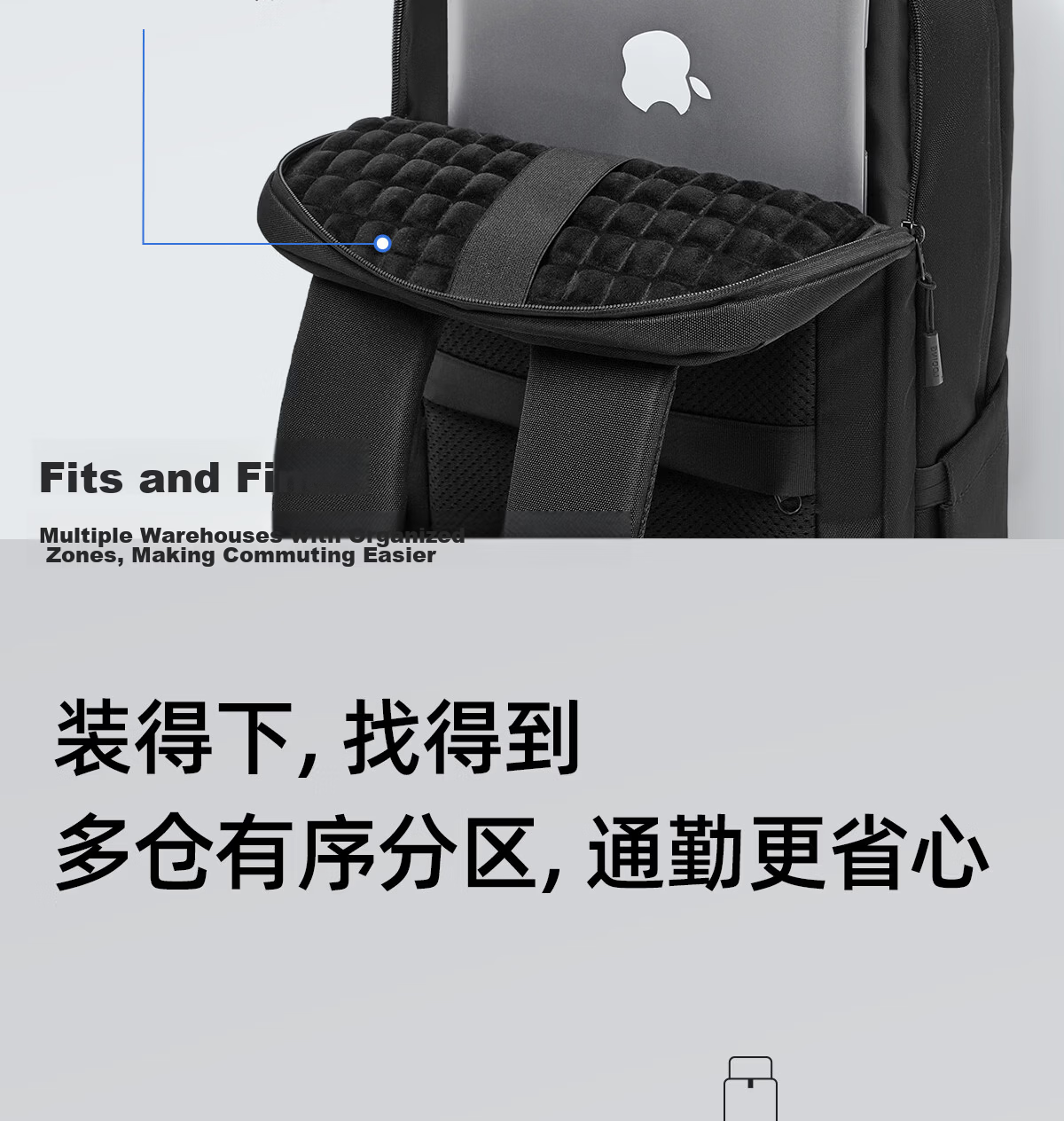 JINSHIWQ Laptop Backpack Men's Business Commuter 16-inch Notebook Bag Women's Large Capacity Travel Backpack 7