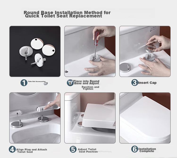 Larsd Toilet Seat Cover, Universal High-Quality Toilet Seat Cover, Thickened V-Shaped Toilet Seat Cover with Slow-Close Mechanism V01 3