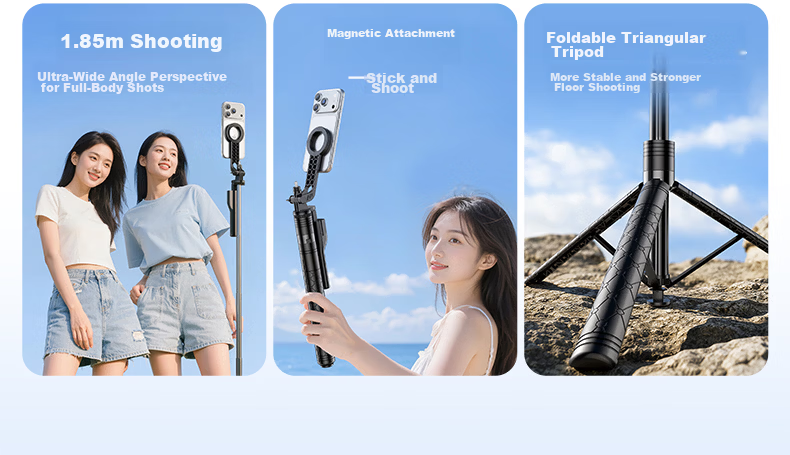 Zhiguozhe 2026 New Edition Diudiu Selfie Stick Magsafe Magnetic Phone Holder Floor Tripod Live Streaming 360° Rotation Anti-Shake Auto Tracking Travel Compact 8