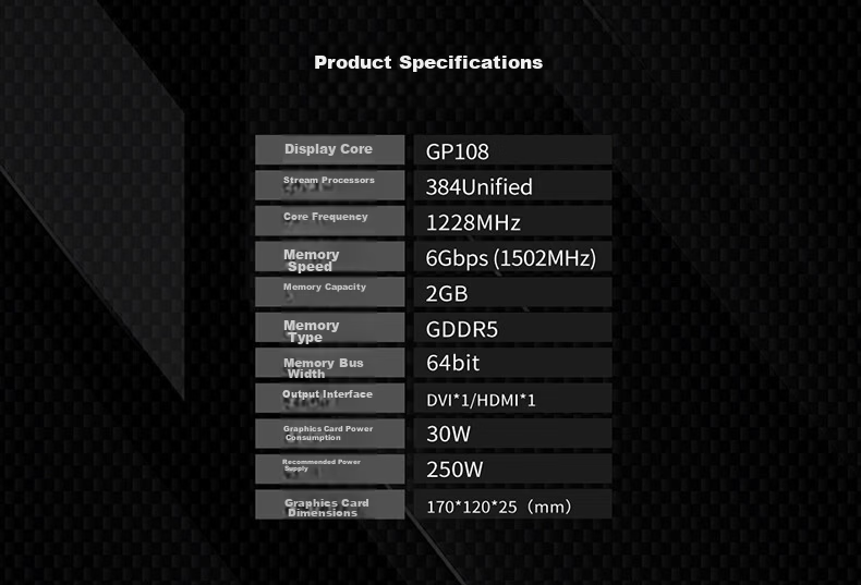Meijie GT1030 Fire Dragon LP 2GD5 Desktop Dedicated Graphics Card for Design, Editing, Streaming, AI Learning, Office, and PC Upgrade 3