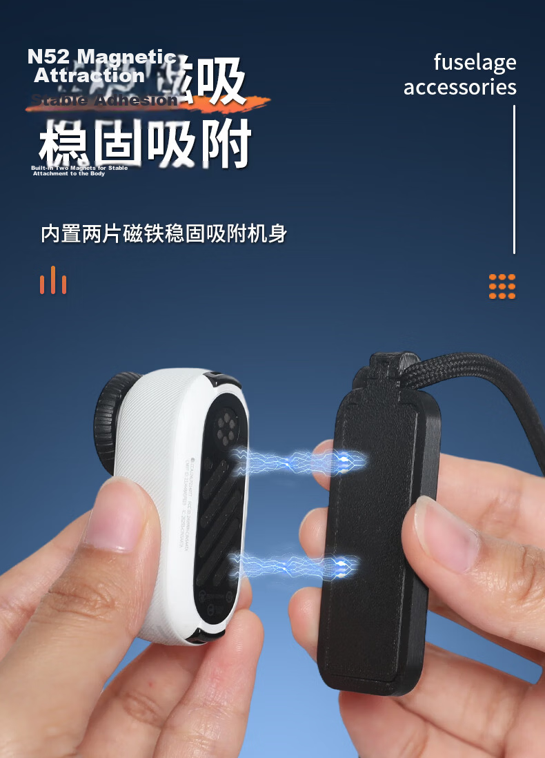 Qiye Magnetic Lanyard Stand for Insta360 Thumb Camera Go3S Accessories Go3 Lens Magnetic First-Person Shoulder Chest Strap 4