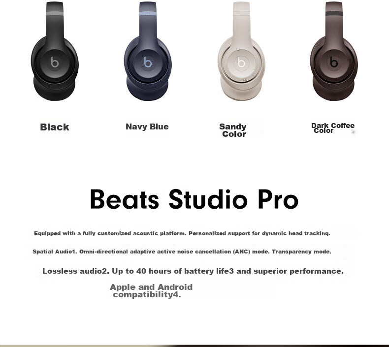 Beats Studio Pro Zheng Qinwen Exclusive Color [2026 Gift Box], Wireless Over-Ear Headphones, Qixi Festival Gift, Compatible with Apple And Android Earphones, Pink with Soft Sand Color 2