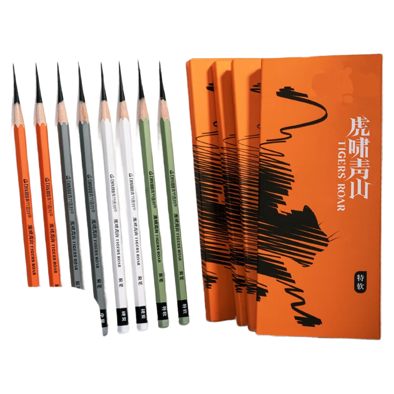Kongse Charcoal Sketching Pencils for Art Students, Hard Black Charcoal Pencils for Drawing, Art Supplies for Beginners, Student Set of Carbon Pencils, 10 Pencils/box, for Outdoor Painting