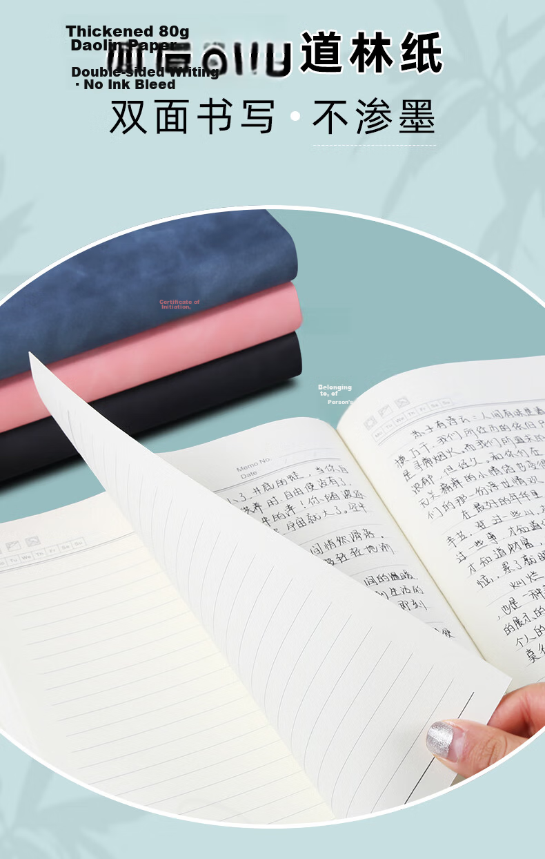 Weimei A4 Thick Large Business Notebook Soft Leather Diary College Student Exam Study Lined Classroom Notes 4