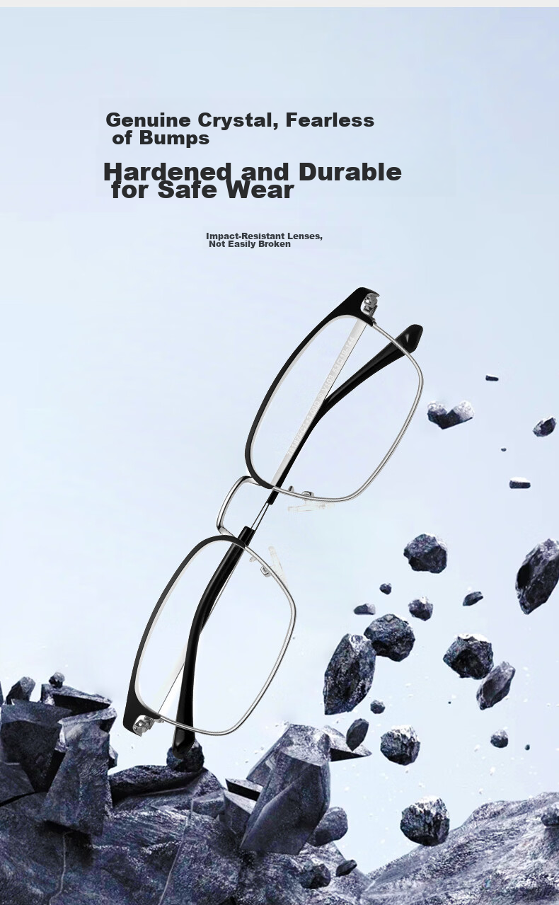 Mr. Pu Premium High-Definition Reading Glasses for Men and Women, Genuine Donghai Crystal Stone, Scratch-Resistant, 250 Degree Presbyopic Eyewear 7