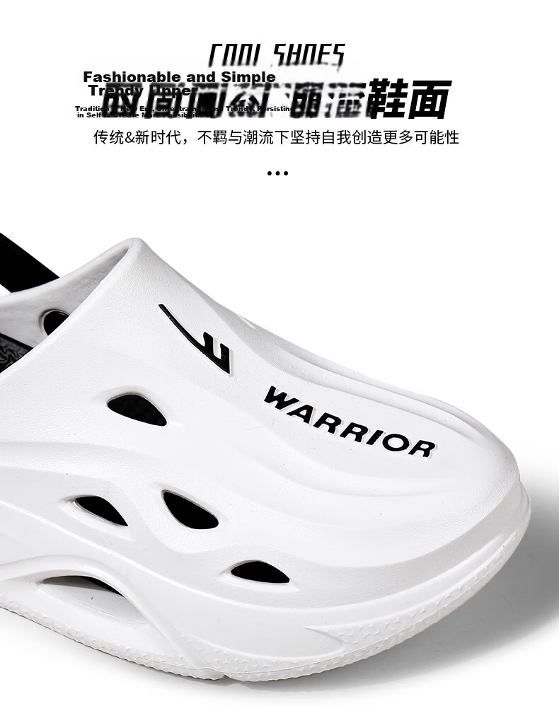 Warrior Official Men's Slippers 2026 Summer Outdoor Sandals Men's Outdoor Clogs Men's Beige Gray Black Size 42 8