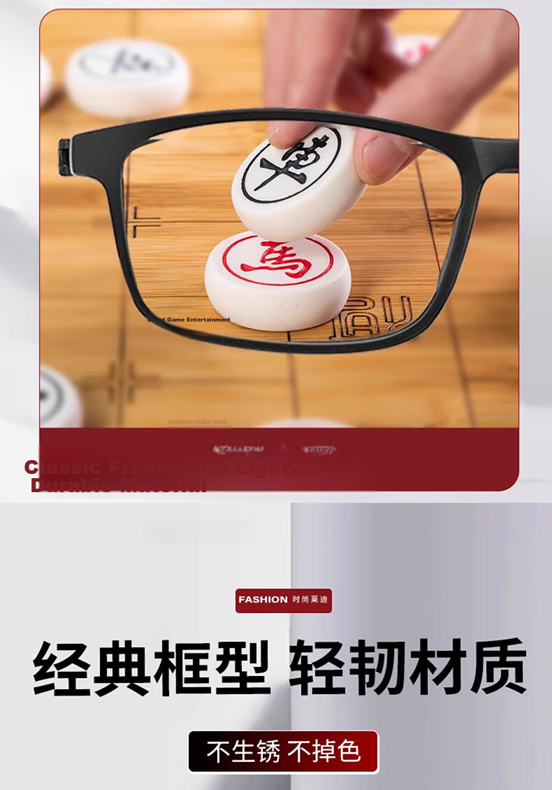 Jimmy Orange Men's Reading Glasses HD Glass Lenses Lightweight Fashion Scratch-Resistant Durable Presbyopia Glasses 200 Degree 6