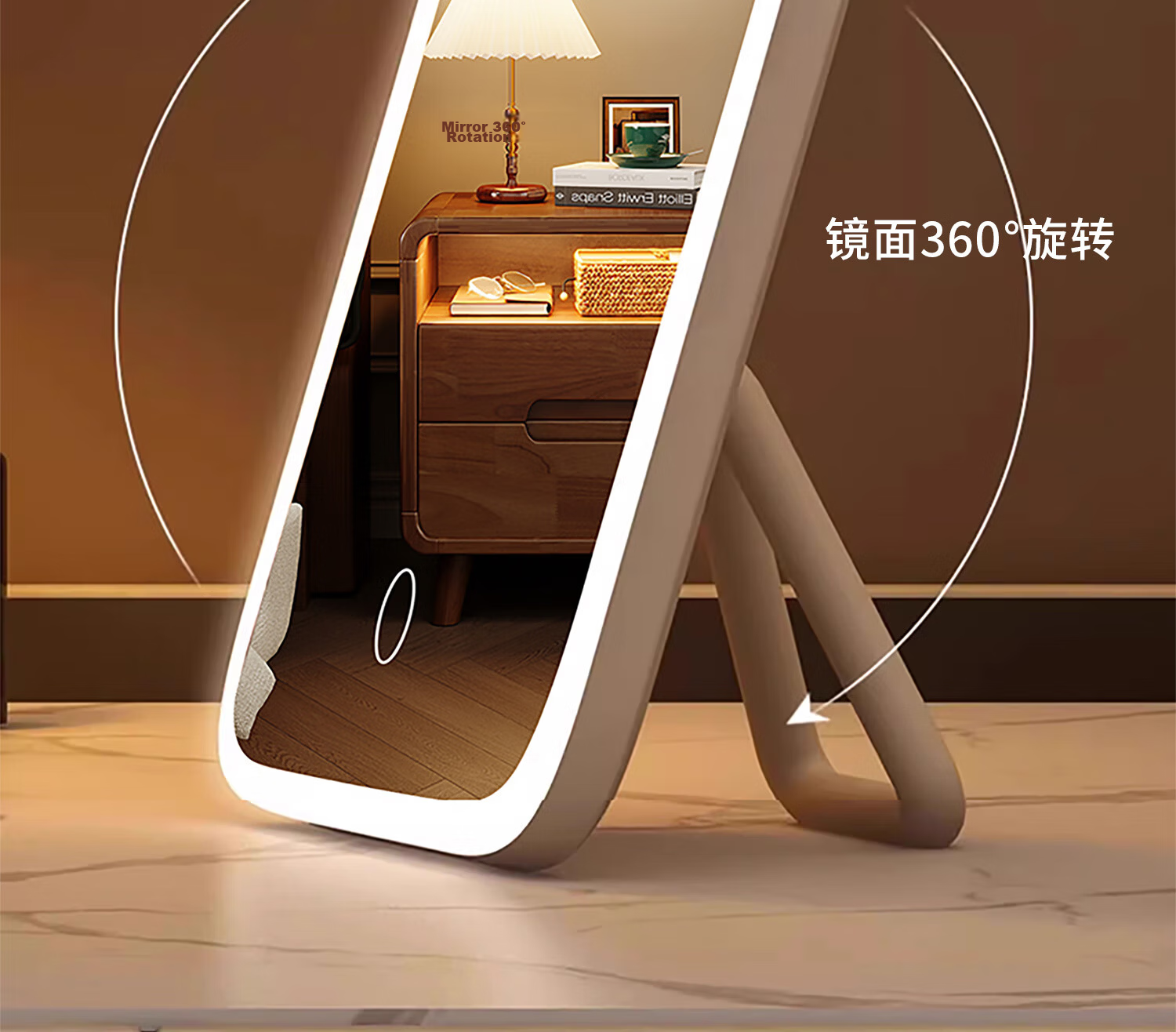Baoshi LED Makeup Mirror with Light, Three-Color Dimming, Foldable Portable Vanity Mirror for Students and Dormitory 13