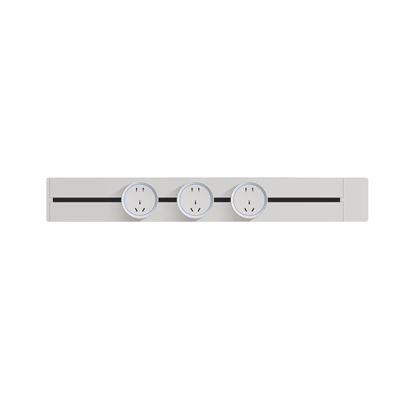 PNTU Slim Track Socket Surface-Mounted No Slot Required, 8000W High Power Sliding Rail Track Mobile Sideboard Guide Rail 50cm + 3 Adapters Pearl White