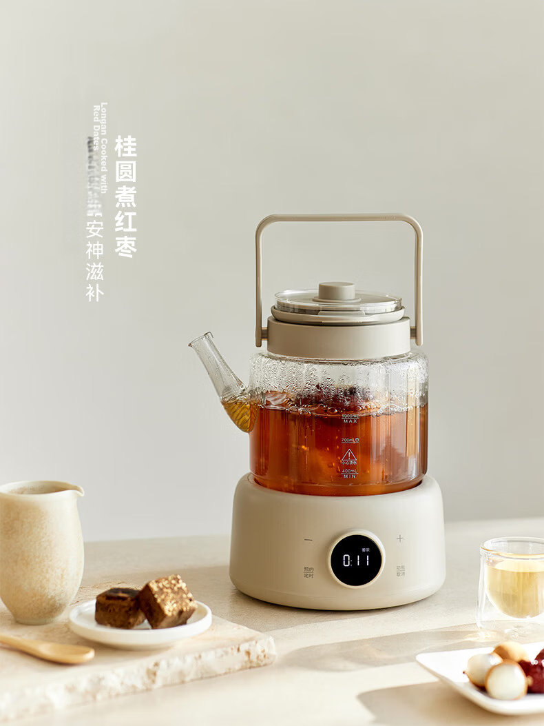 Olayks Instant Full Glass Health Kettle Pure Glass Glue-Free Multifunctional Electric Kettle Office Silent Flower Tea Kettle Automatic Constant Temperature 15