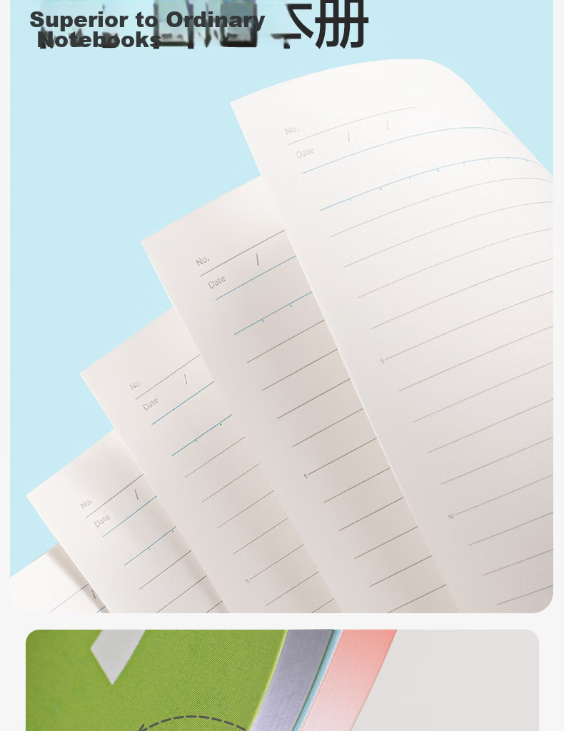 Deli B5 Subject Notebook English Soft Copy Student Exercise Notebook Middle School Homework Notebook Line Color Series 40 Sheets/Book (4-Pack) WB540-P 9