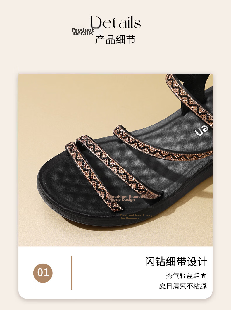 MULINSEN Women's Summer Low-Heel Sandals, Outdoor Beach Shoes, Fairy Style Single Strap Platform Sandals, Beige, Size 38 9