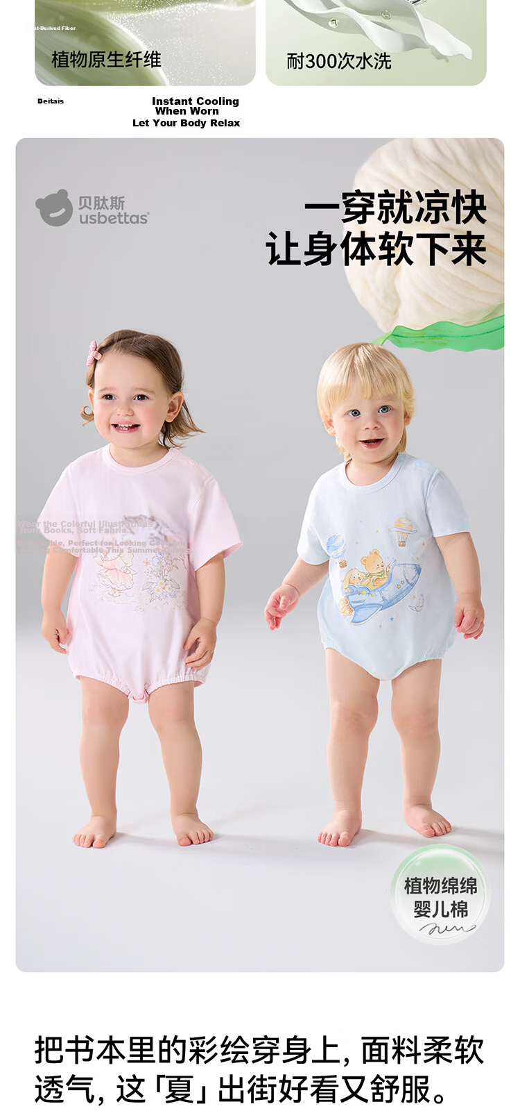 Betis Baby Clothes 2026 New Summer Thin Newborn Breathable Unisex Short Sleeve Romper 3
