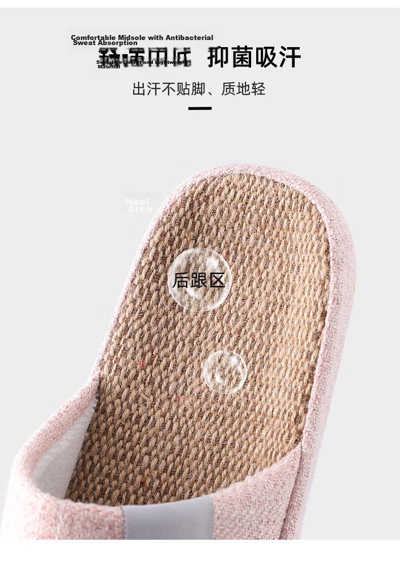 TZLDN Women's Indoor Linen Slippers Summer Couple Home Cotton Linen Japanese Style Cool Slippers 5