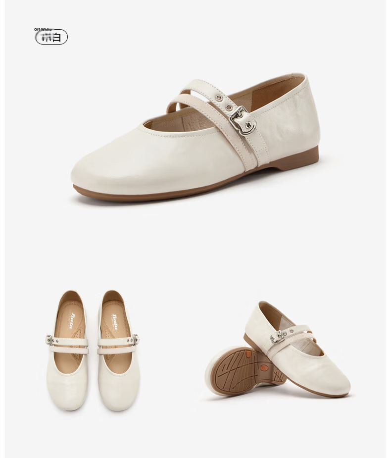 Bata Twin Secret Mary Jane Shoes for Women 2026 Spring Casual Lambskin Soft Sole Flats AUO15AQ6 11