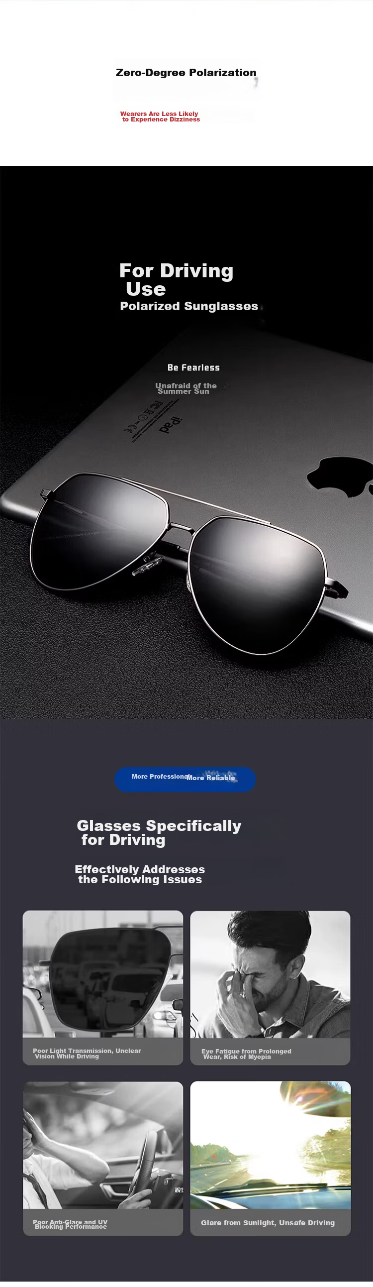 Jingchu Day and Night Dual-Use Driving Sunglasses for Men Polarized Fishing Pilot Frog Mirror Gun Frame (Smart Photochromic) 6