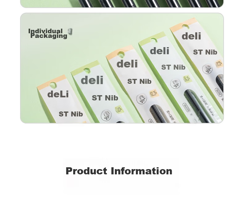 Deli Fun Puppy Diary Refill, Quick-Drying Ink Student Gel Pen Refill, Student Stationery, 0.5mm ST Tip Black Refills, 10 Pieces/bag, SE221 College Entrance Exam 10