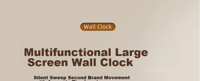 Zhong Xiaobai Wall Clock Living Room Home 2026 New Silent Minimalist Perpetual Calendar No-Drill Quartz Wall Clock 1