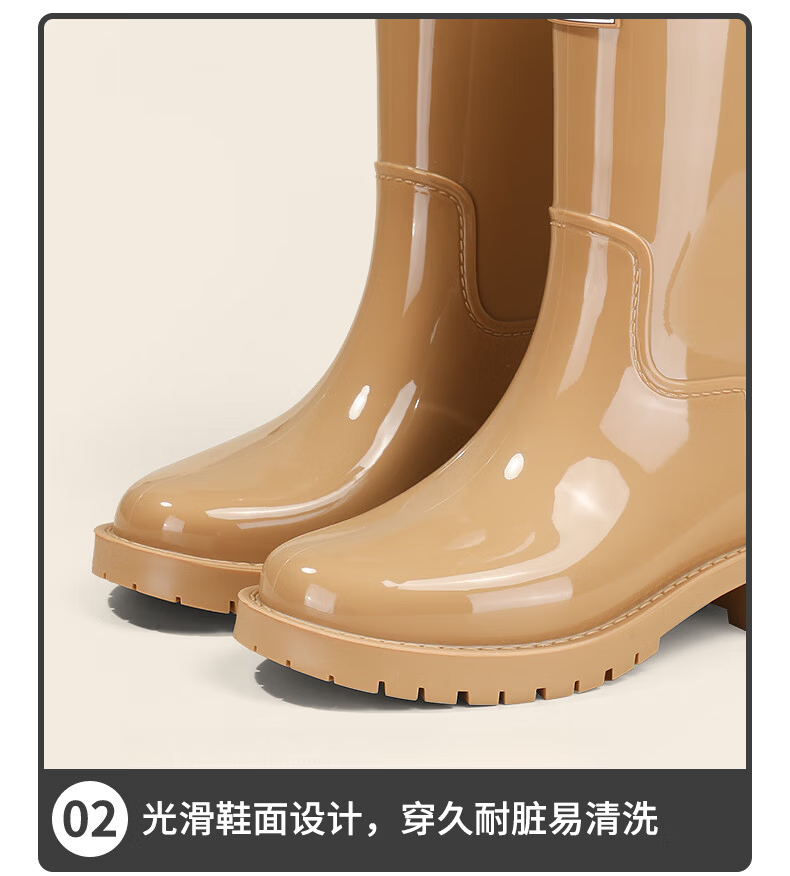 Warrior Women's Mid-Calf Waterproof Non-Slip Outdoor Rain Boots Fashion Short Durable Rain Shoes Size 37 10