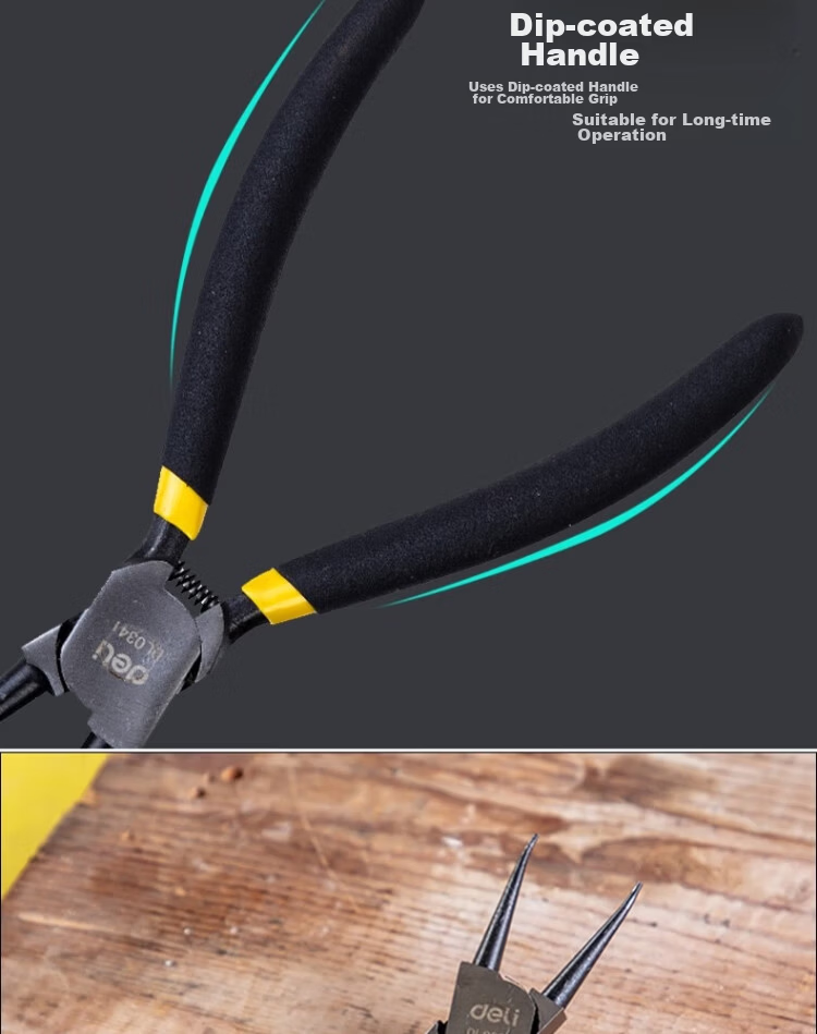 Deli Tools 7-inch Internal Circlip Pliers DL0343 12