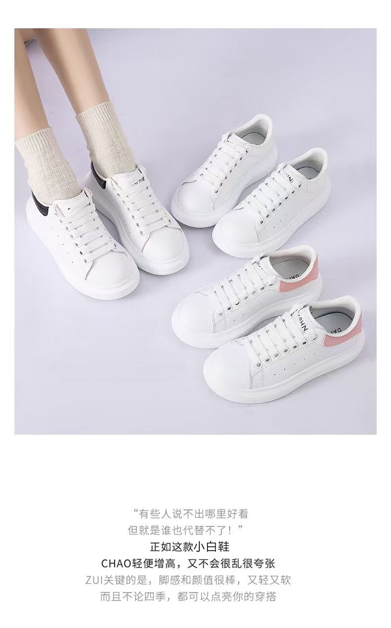 Daphne Popular White Sneakers for Women 2026 Spring New Versatile Sports Casual Shoes White Pink Size 37 2