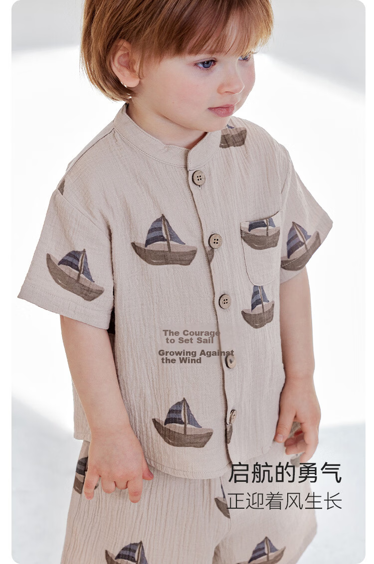 Babylove Clearance Baby Shirt Summer Pure Cotton Gauze Short Sleeve Cardigan Breathable T-Shirt Children's Summer Top 3