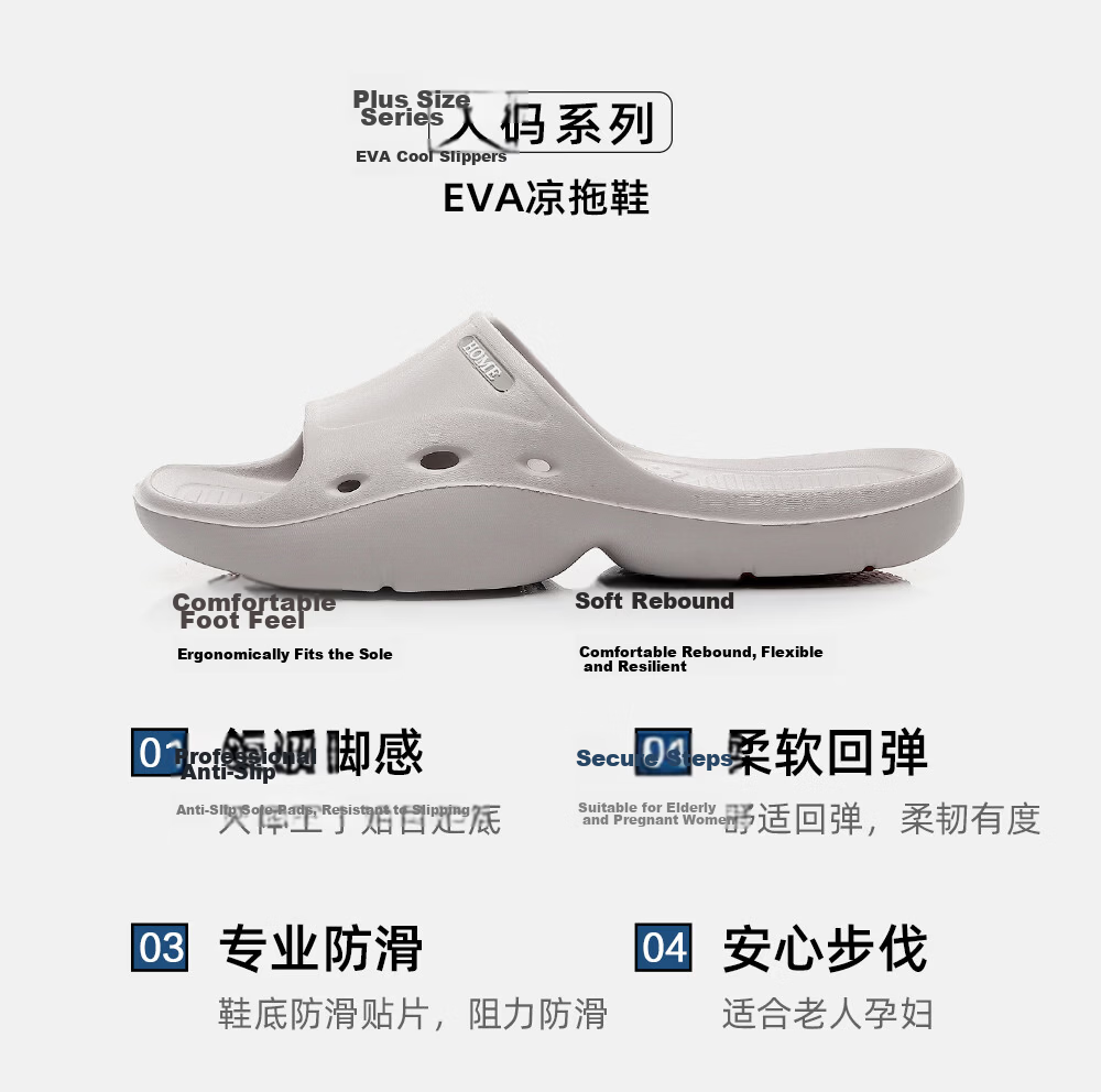 Afnoti Elderly Non-Slip Slippers Men Summer Indoor Bathroom Soft Sole Pregnant Women Home Cool Slippers Light Purple Size 35-36 2