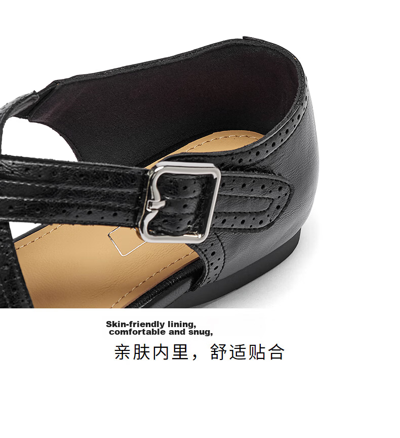Hotwind Hollow Out Flat Mary Jane Ballet Style Women's Shoes 2026 Spring Autumn Retro Vintage Small Leather Shoes 18