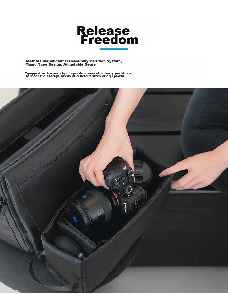 CWATCUN Shoulder Camera Bag, Photography Bag, Crossbody And Shoulder Professional Camera Bag, Stylish Unisex Commuter Bag Suitable for Fuji, Sony, Canon, Leica DSLR Camera Bags 3