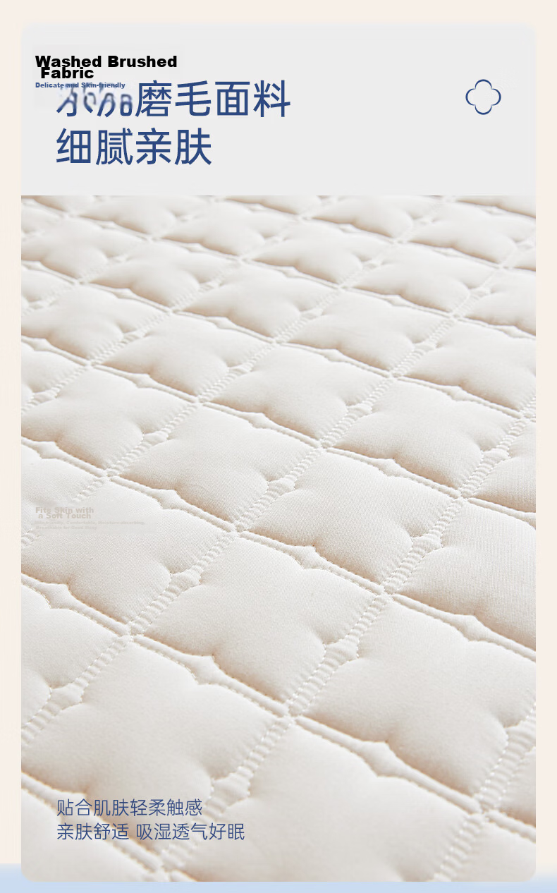 Grace Class A Antibacterial Quilted Mattress Protector Washable Bed Cover Plain White 1.8m 6