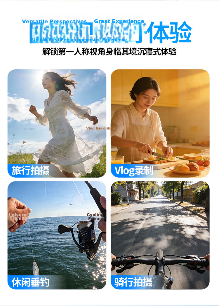 BZBC Neck Hanging Phone Holder First-Person View Cycling Photography Outdoor Live Streaming Stabilizer Compatible with DJI Action4/5 Pocket3 Camera 2