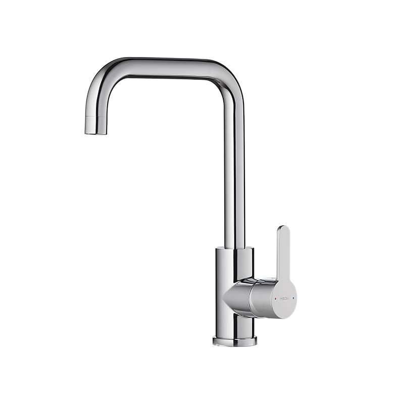 HEGII Kitchen Faucet, Zinc Alloy 7-Character Rotating Sink Cold And Hot Water Outlet Right-Angle Faucet HMF123-411C
