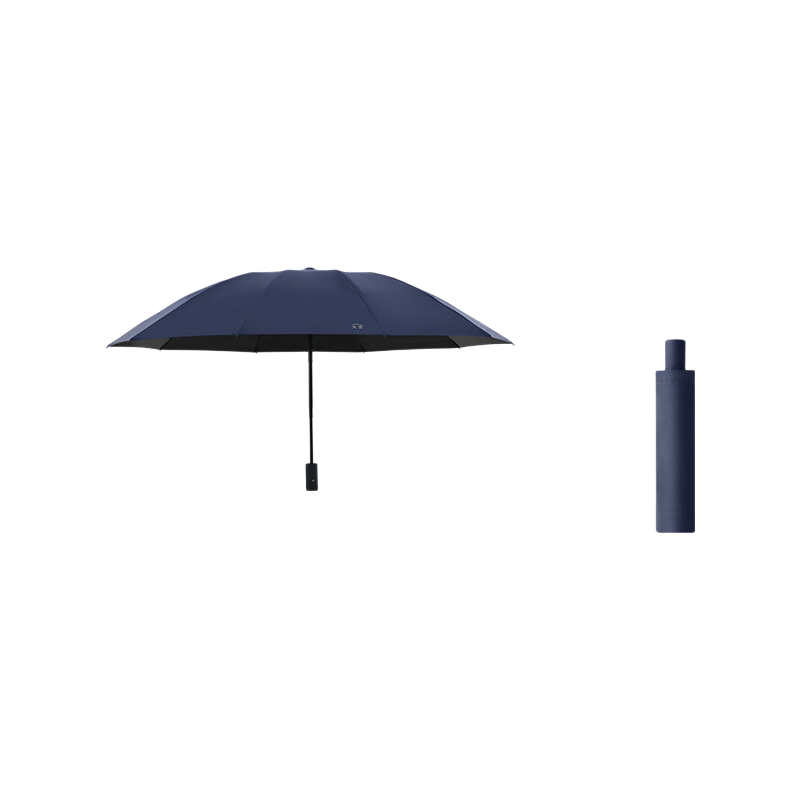 Tiantangshan Fully Automatic Folding Sun Umbrella, 10-Rib Reinforced, One-Button Open/Close, Jinglan Reverse Sun Protection, Suitable for Both Sunny And Rainy Days, Deep Navy Blue