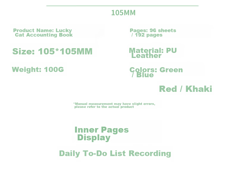 Faramon Square Daily Cash Ledger Expense Classification Detailed Account Book Green 2