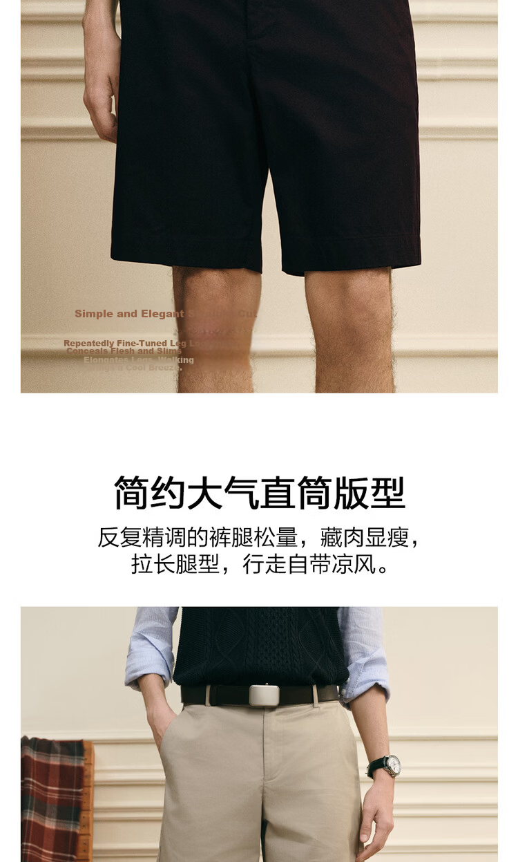 Giordano G+ 2026 Summer New Lyocell Cooling Embroidered Mid-Rise Straight Casual Shorts for Men 01106349 10