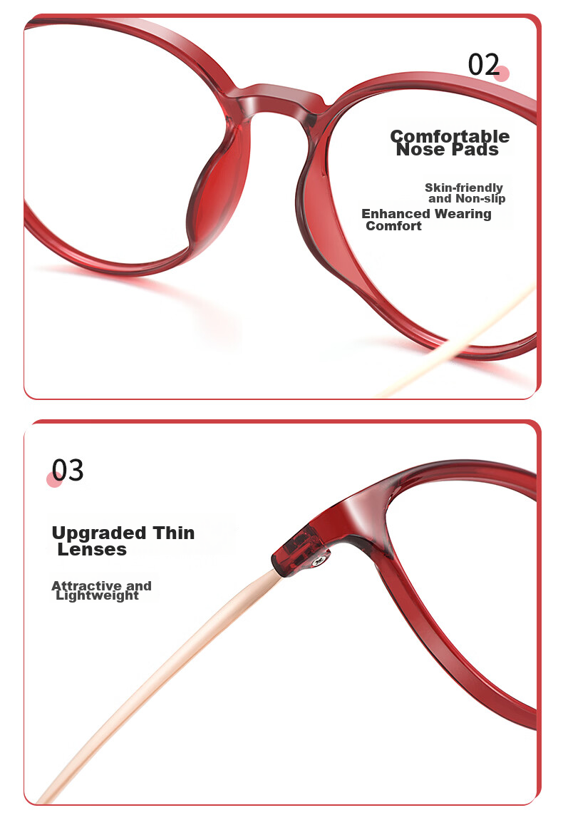 Volkswagen Genuine German Reading Glasses for Women Anti-Blue Light Ultra-Light Eyewear Mother's Day Gift for Mom 652-350 13