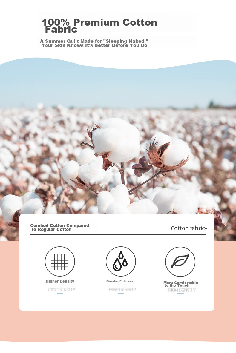 Boyang Home Textile Summer Cooling Quilt Antibacterial Washable 100% Cotton Air Conditioning Quilt Pure Cotton Summer Blanket Approx. 2 Jin 150*210cm 4