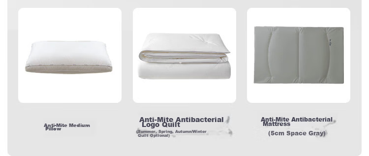 Anmino Anti-Mite 3-Piece Set Pure Cotton 80-Count A-Class Bed Sheet and Fitted Sheet Children's Single Student Dormitory Dust Mite Allergy Protection 12