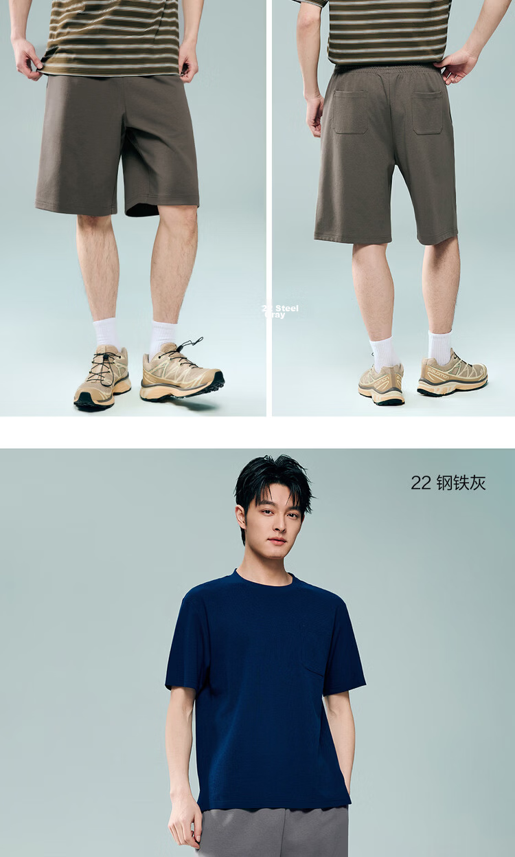 Giordano Men's Summer New Black Technology Cooling Antibacterial Sun Protection Elastic Waist Casual Shorts 13106212 18