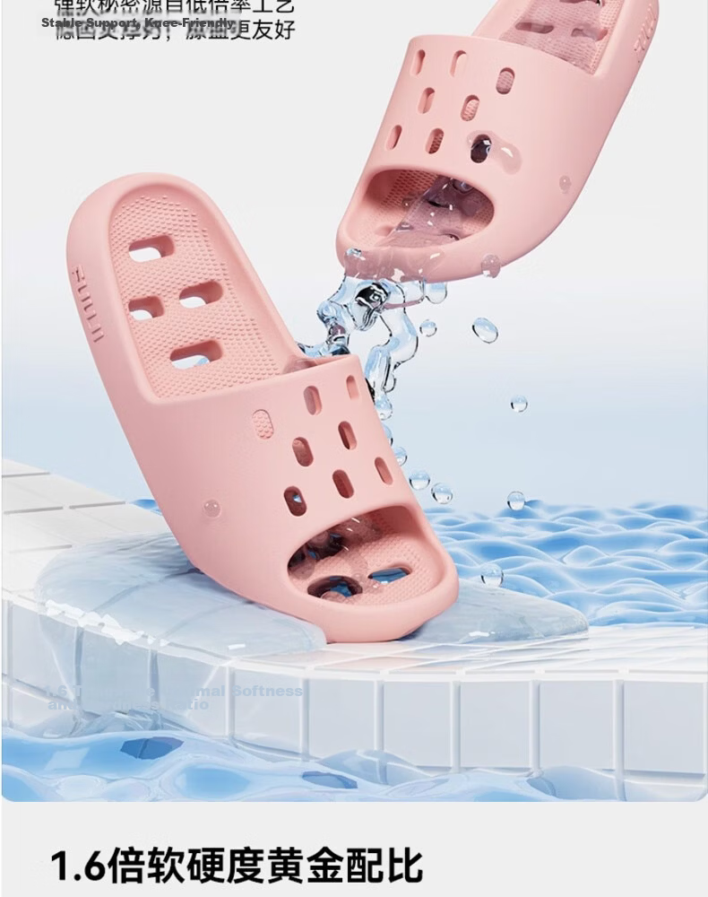 FUUJI Quick-Dry Breathable Drainage Slippers for Men and Women, Hollow Anti-Slip Shower Sandals FJ8915 Black Size 42-43 7