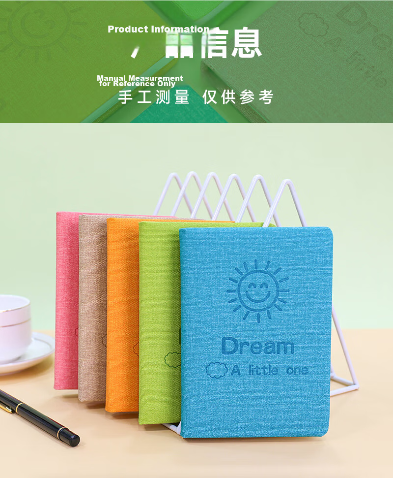 Zhongjian Stationery A6/160 Pages Portable Notebook Creative Small Pocket Mini Student Notebook Pink 50-09 5