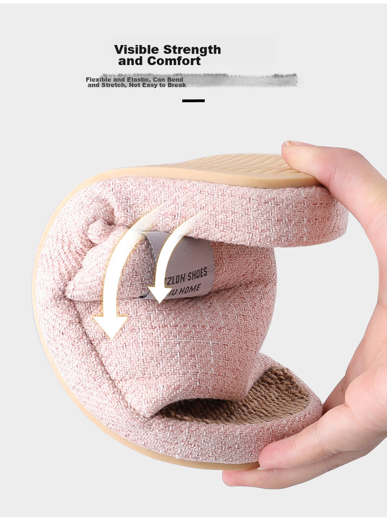TZLDN Women's Indoor Linen Slippers Summer Couple Home Cotton Linen Japanese Style Cool Slippers 6