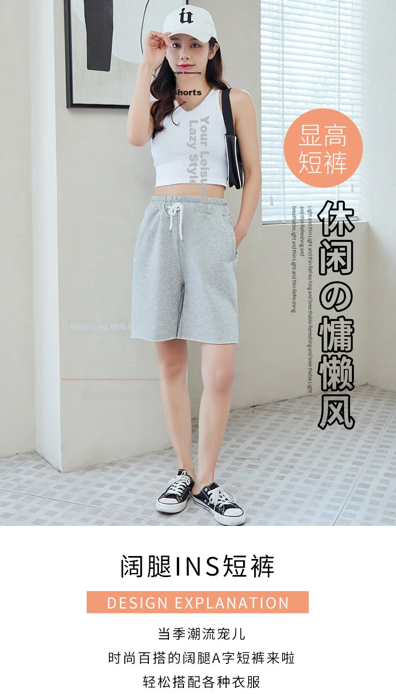 LangSha Women's Wide-Leg Sports Shorts, Lightweight Summer Pants, Loose-Fitting Knee-Length Shorts, High-Waisted Casual Running Shorts for Outdoor Wear 1