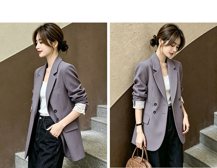Demana [Sharp Aura] Spring Urban Commuter Style Lace Splice Double-Breasted Loose Slimming Coat for Women Premium Feel 19