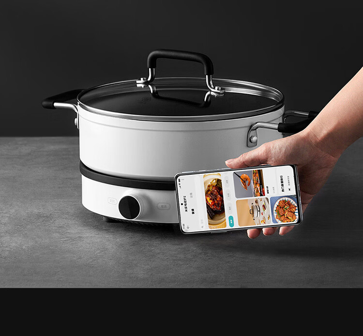 Mijia Xiaomi Ceramic Induction Cooker S1, Multi-Functional for Brewing Tea And Cooking, Compatible with All Pots, 2200W High Power, Quiet Operation, Low Radiation, Tea Brewing around The Cooker, Round Shape 10